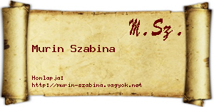 Murin Szabina névjegykártya